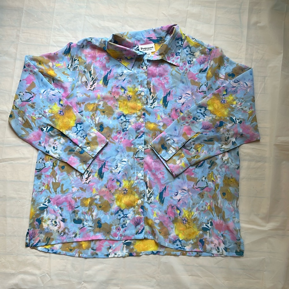 Beautiful Potpourri Brand Lightweight Sheer Blouse Size‎ 1X